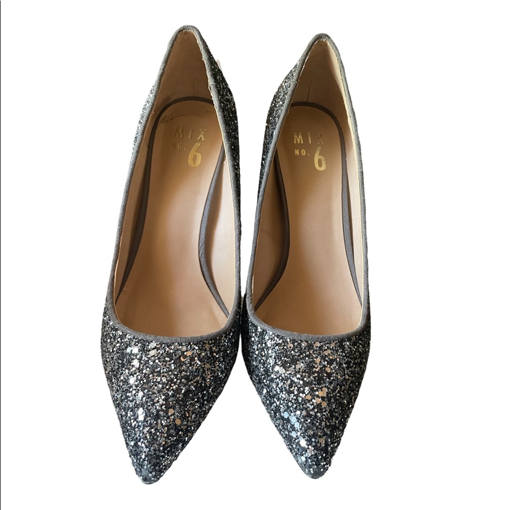SALE THRU 8/14- Grey Glitter Heels (8)